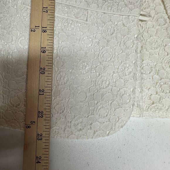 Nine West Pencil skirt Suit Size 10 2pc White Lace Short Sleeve Tea Wedding - Picture 9 of 11